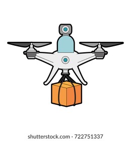 drone flying technology with box