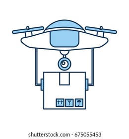 drone flying technology with box carton