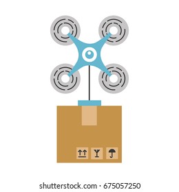 drone flying technology with box carton
