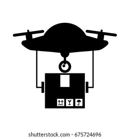 drone flying technology with box carton