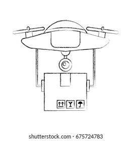 drone flying technology with box carton