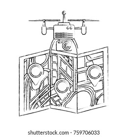 drone flying technology with paper map gps navigation