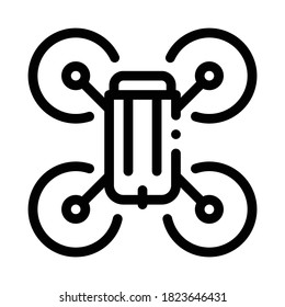 drone flying toy icon vector. drone flying toy sign. isolated contour symbol illustration