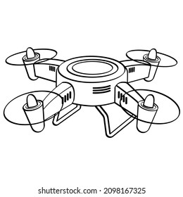 drone with a four propellers illustration on the white background