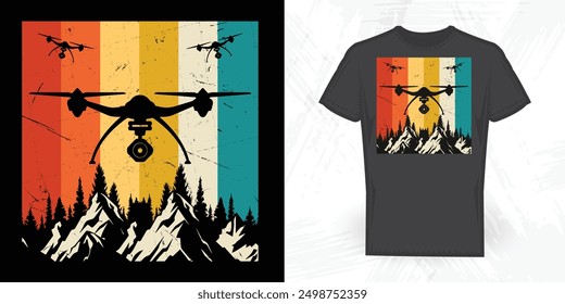 Drone Funny Vintage Drone T-shirt Design