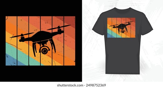 Drone Funny Vintage Drone T-shirt Design