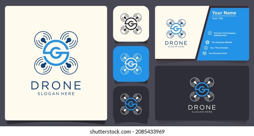 Drone with g logo design inspiration