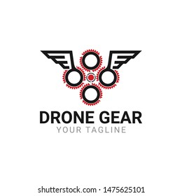 Drone Gear Engineering Logo Design Vector Icon Template