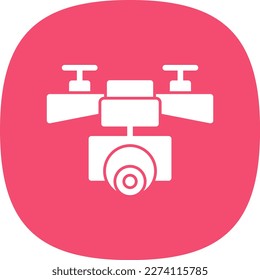 Drone Glyph Curve Vector Icon Design