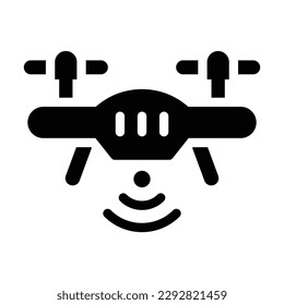 gráfico vectorial de la ilustración de icono de glifo de drones