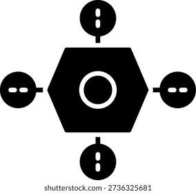 Drone Glyph Vector Icon Design