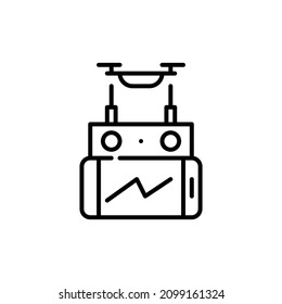 Drone ground remote controller. Pixel perfect, editable stroke icon