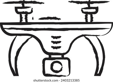 Drone hand drawn vector illustration