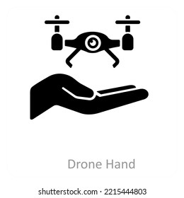 drone hand and technology icon concept