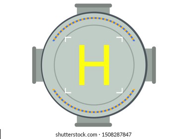 Drone or Helicopter Helipad with Guides and Gray color