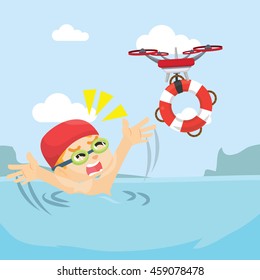 drone help people drowned