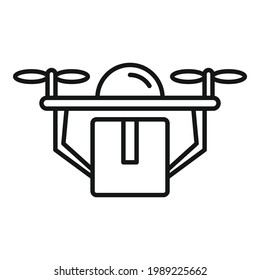 Drone home delivery icon. Outline Drone home delivery vector icon for web design isolated on white background