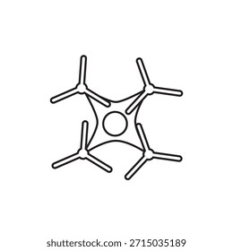 Drone Hovering on a Clean White Background