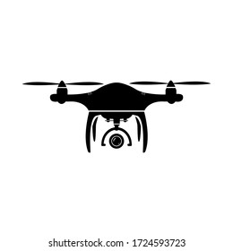 drone icon with action camera. Stock vector