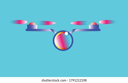 drone icon with action camera stock vector. Drone  with action camera vector. Vector illustration.