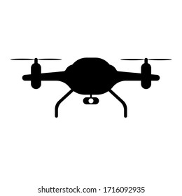 Drone icon , black quadcopter.Digital technology. Uav vector illustration. Aerial.