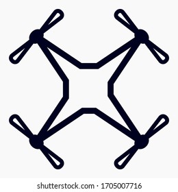 Drone icon.  black icon.  Vector icon.