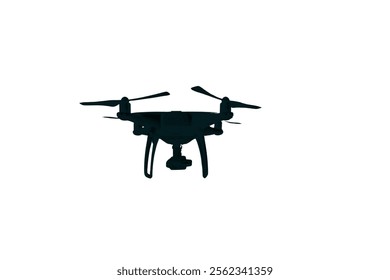 Drone icon black white design. Vector drone icon symbol design drone icon or logo. Drone silhouette vector illustration on white background