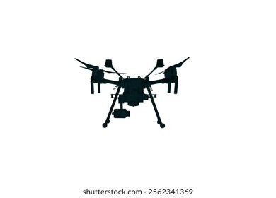 Drone icon black white design. Vector drone icon symbol design drone icon or logo. Drone silhouette vector illustration on white background
