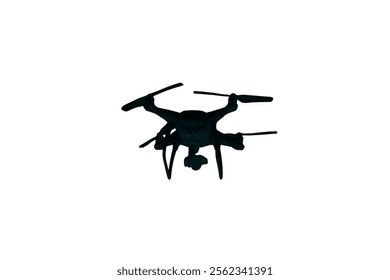 Drone icon black white design. Vector drone icon symbol design drone icon or logo. Drone silhouette vector illustration on white background