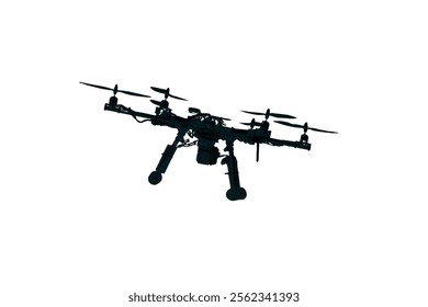 Drone icon black white design. Vector drone icon symbol design drone icon or logo. Drone silhouette vector illustration on white background