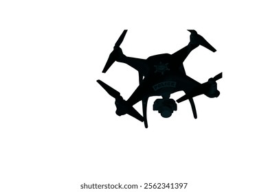 Drone icon black white design. Vector drone icon symbol design drone icon or logo. Drone silhouette vector illustration on white background