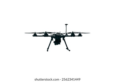 Drone icon black white design. Vector drone icon symbol design drone icon or logo. Drone silhouette vector illustration on white background