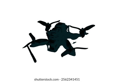 Drone icon black white design. Vector drone icon symbol design drone icon or logo. Drone silhouette vector illustration on white background