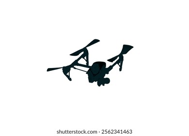 Drone icon black white design. Vector drone icon symbol design drone icon or logo. Drone silhouette vector illustration on white background