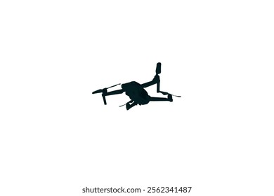 Drone icon black white design. Vector drone icon symbol design drone icon or logo. Drone silhouette vector illustration on white background