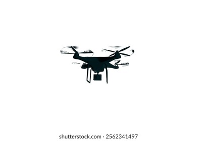 Drone icon black white design. Vector drone icon symbol design drone icon or logo. Drone silhouette vector illustration on white background