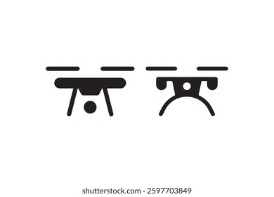Drone icon black and white vector Vector