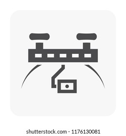 Drone icon. Also called unmanned aerial vehicle (UAV). Including with camera and gimbal for recording video and take photo from aerial view. Also use to survey and surveillance. Compact and waterproof
