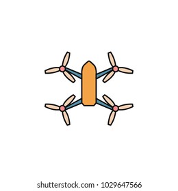 Drone icon in cartoon colorful style. Drone object pictogram graphic for web design. Cartoon new technology vector concept. Innovation line icon.