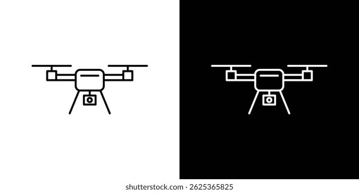 Icono de dron concepto de trazo sobre fondo blanco