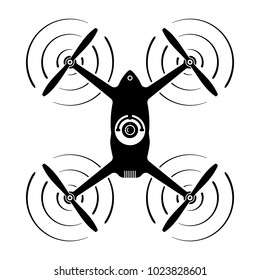 Drone icon. Copter, with action camera. Vector illustration.