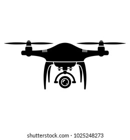 Drone icon. Copter, quadcopter with action camera. Vector illustration.