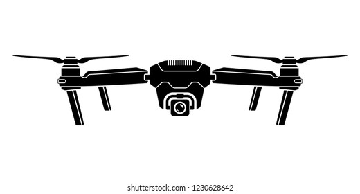 Drone icon. Copter, quadcopter with action camera. Vector illustration.
