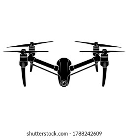 Drone icon. Copter, quadcopter with action camera. Vector illustration.