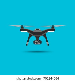 Drone icon. Copter or quadcopter with camera modern design. Vector illustration.