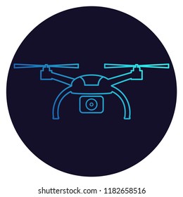 Drone icon delivery service. Flat style outline gradient vector.