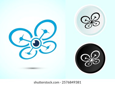 Drone icon design illustration. Drone Quadro copter logo sign symbol