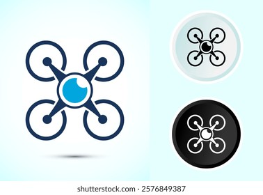 Drone icon design illustration. Drone Quadro copter logo sign symbol