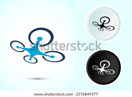 Drone icon design illustration. Drone Quadro copter logo sign symbol