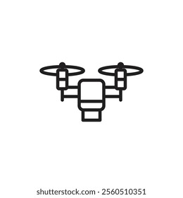 Drone icon Flat art in black and white isolated